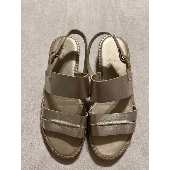 Cole Haan Shoes - Cole Haan Pinch Maine Classic Gold Leather Espadrille Sandals W30291 Women 10 B